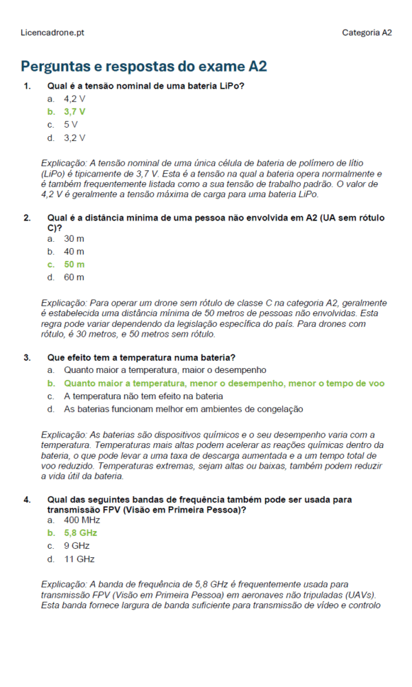 Exame de Drone A2 Portugal – 500+ Perguntas Oficiais ANAC com Respostas Detalhadas, Acesso Imediato e Garantia de Aprovação - Image 5