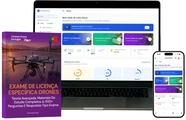 Categoria Específica (Specific) Licença de Drone Combo – Curso Completo, Materiais de Formação & Plataforma E-Learning